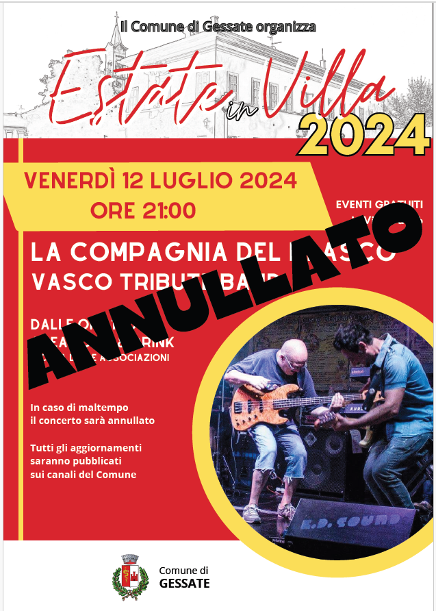 ANNULLATO Concerto - Estate in Villa 2024: rassegna di eventi gratuiti organizzati dal Comune di Gessate presso il Parco di Villa Daccò