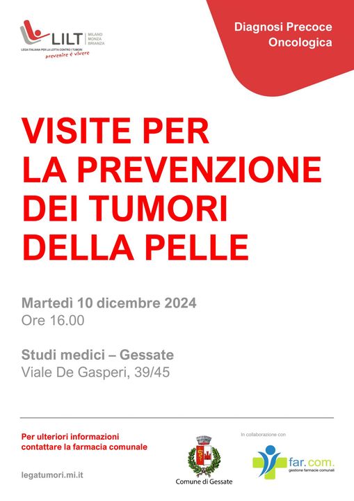 Giornata di Prevenzione dei Tumori della Pelle a Gessate