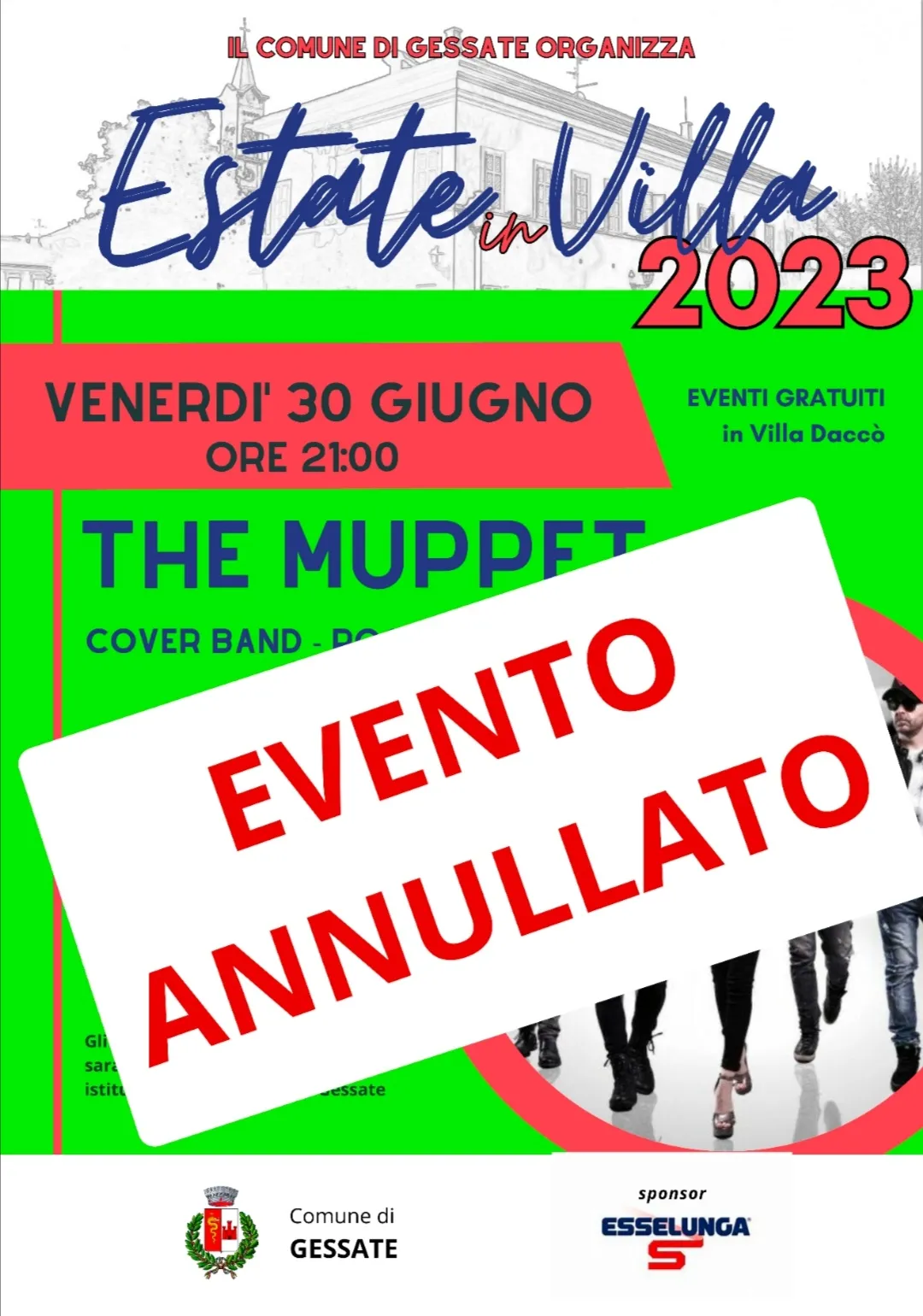 EVENTO ANNULLATO Estate in Villa 2023- The Muppet - Cover Band - Rock 360°