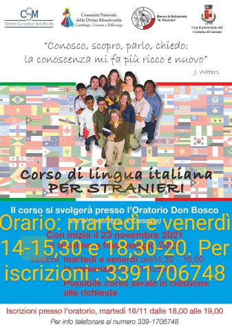 Corso di lingua italiana per stranieri - Nuovi orari