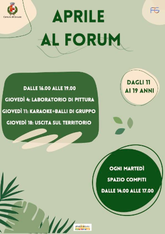 Forum Giovani  - Le attività di aprile 