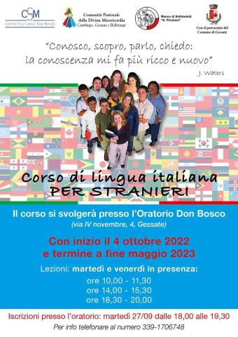 Corso di lingua italiana per stranieri 
