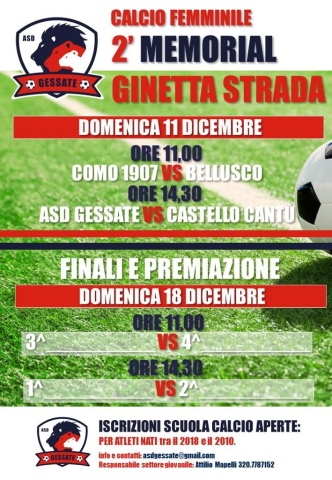 2° Memorial Ginetta Strada - Calcio femminile