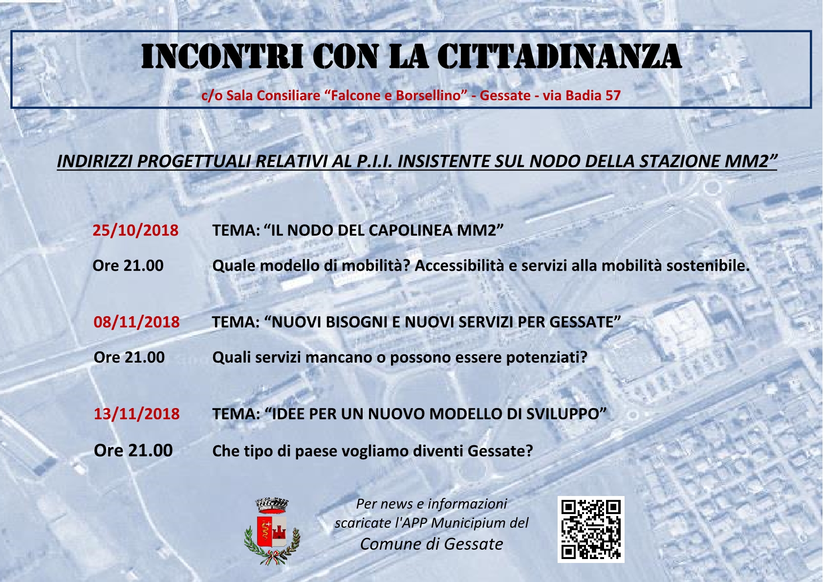 Incontri con la cittadinanza - Tema: “Nuovi bisogni e nuovi servizi per Gessate”