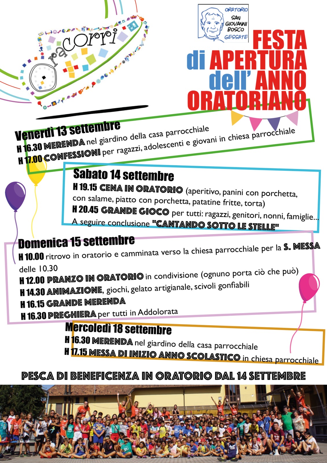 Festa di apertura dell'anno oratoriano