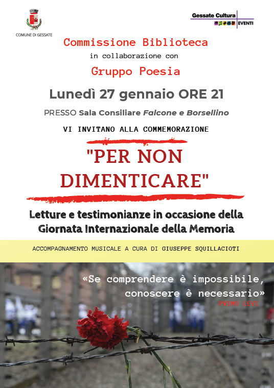 Per non dimenticare - Letture e testimonianze in occasione della Giornata Internazionale della Memoria 