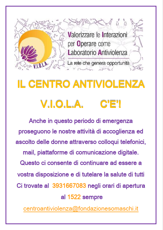 Il Centro Antiviolenza V.I.O.L.A. c'è
