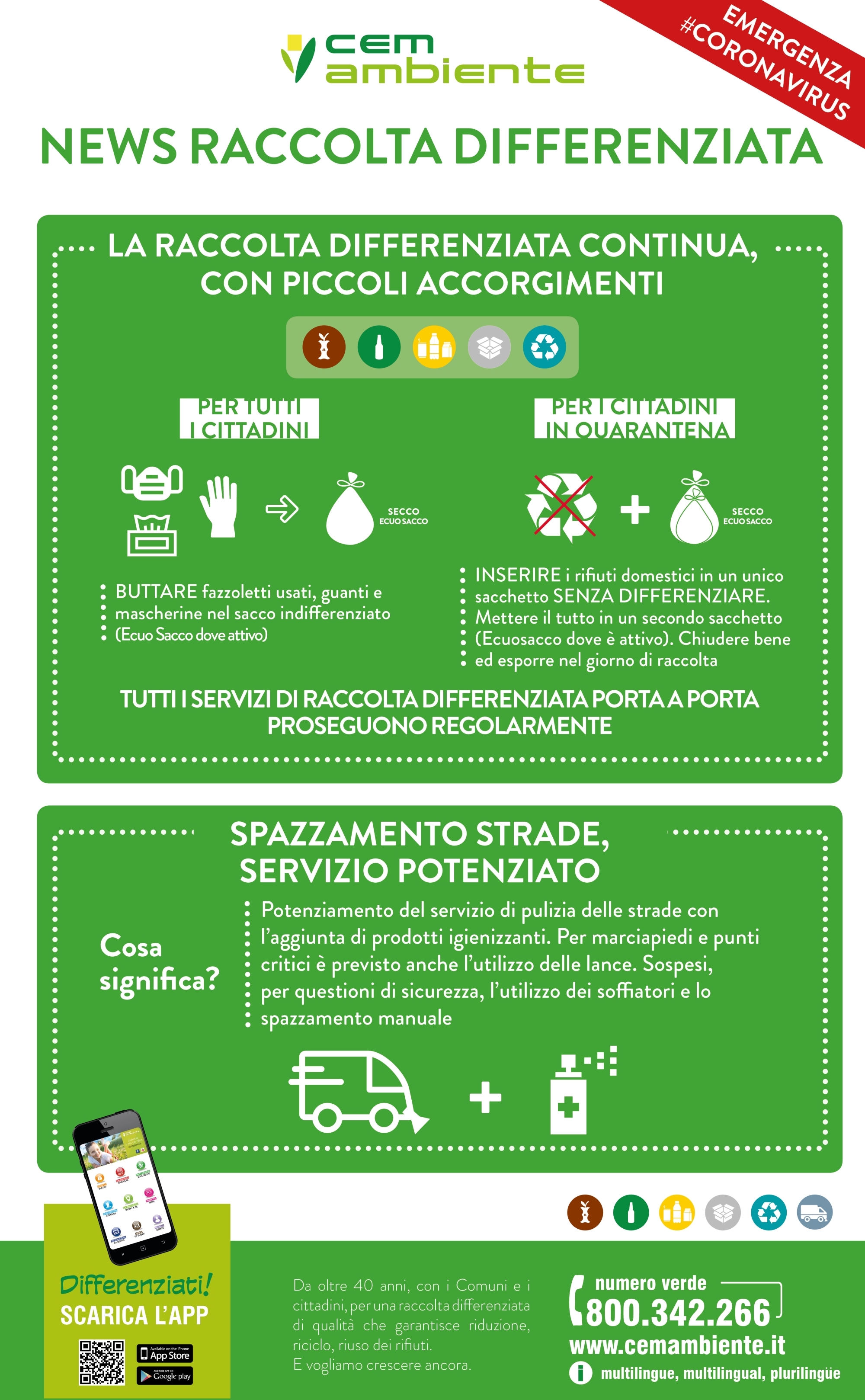 Raccolta differenziata - Piccoli accorgimenti - Comunicato N° 48