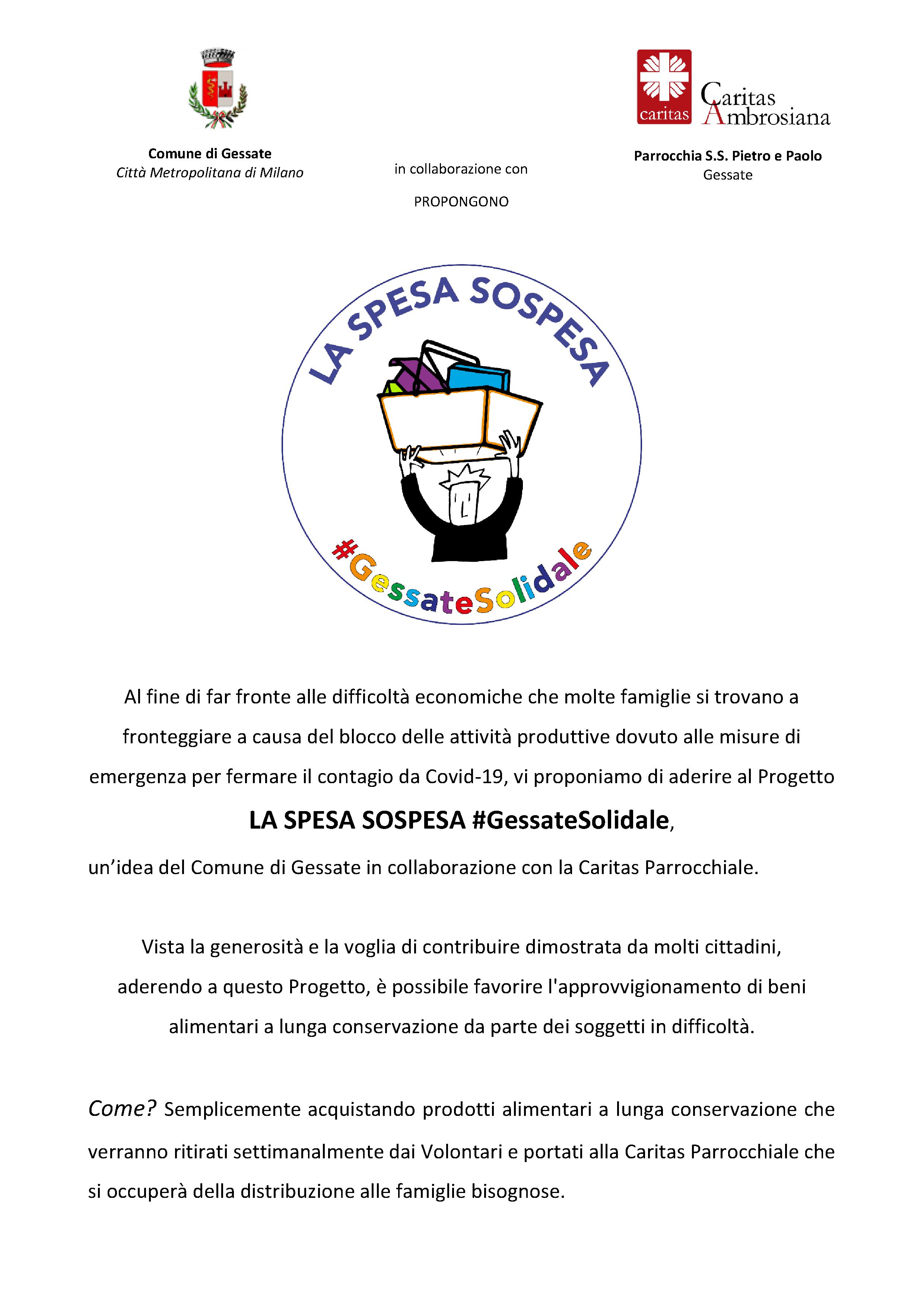 La spesa sospesa #GessateSolidale - Comunicato N° 57