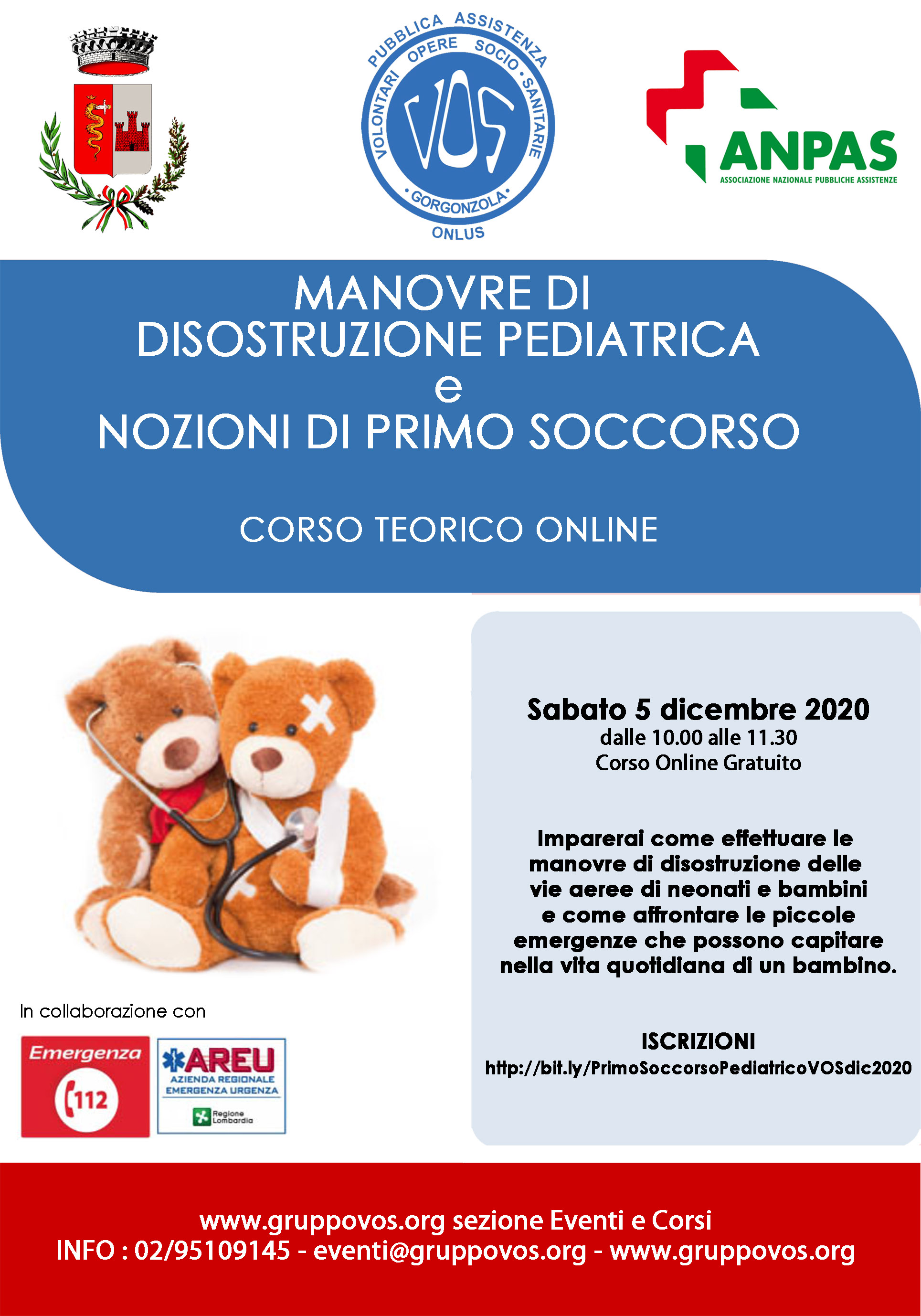 Corso gratuito: manovre di Disostruzione Pediatrica e nozioni di Primo Soccorso