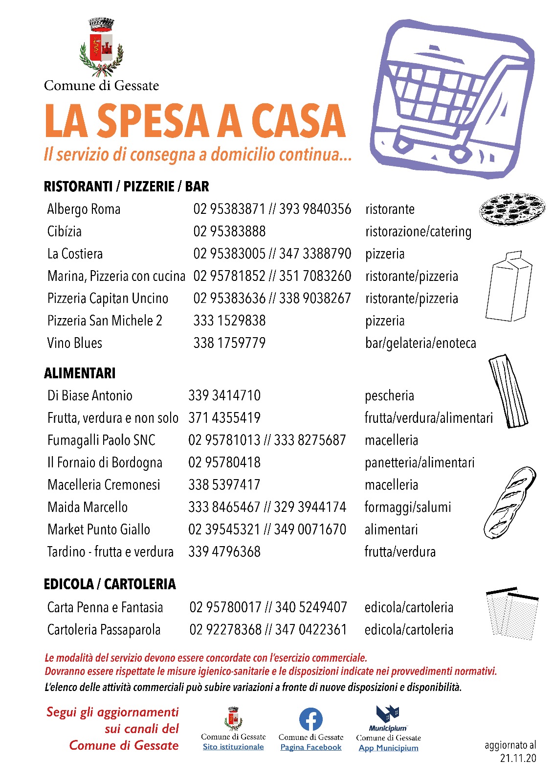 La spesa a casa - Comunicato N° 90