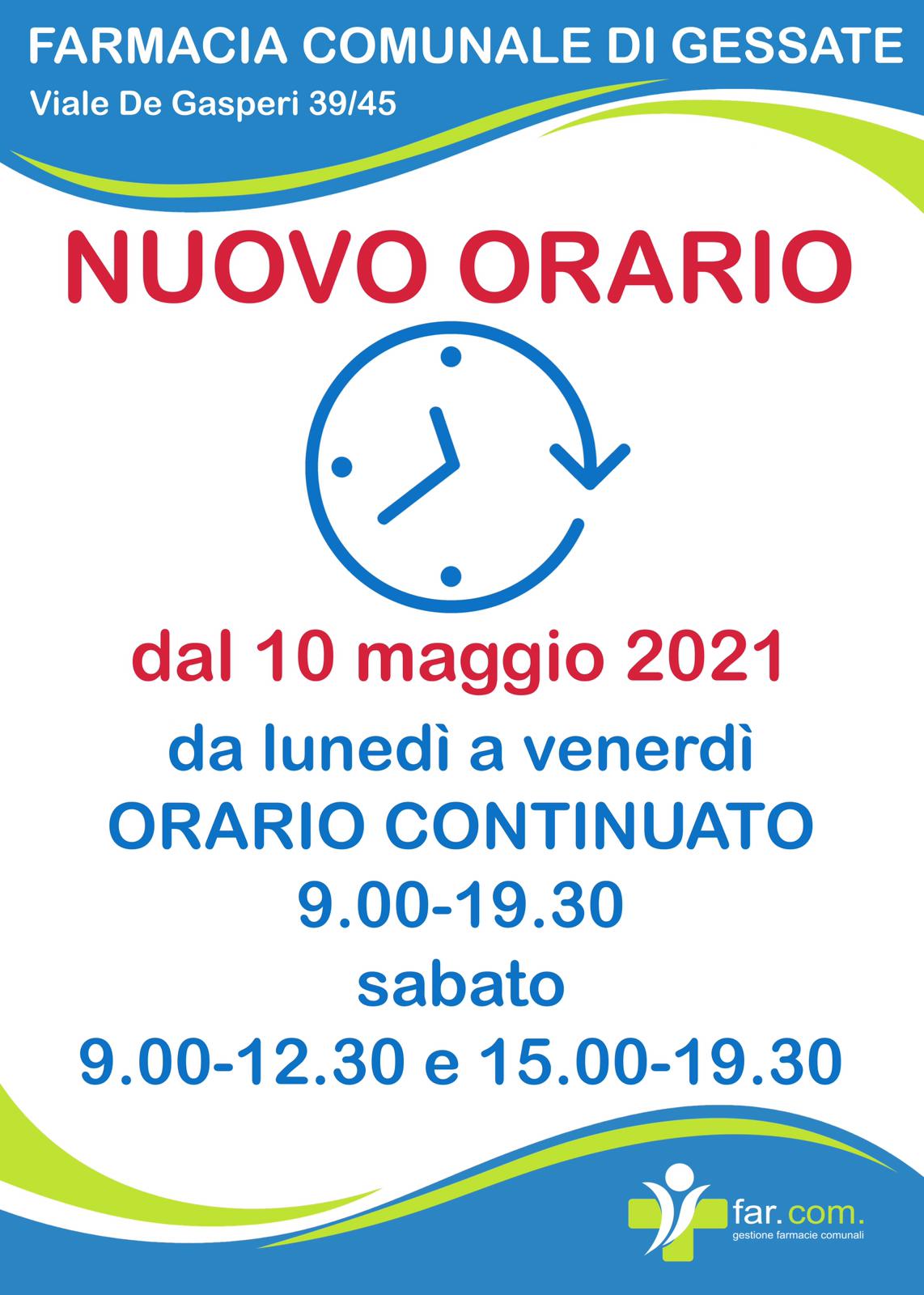 Nuovo orario della Farmacia Comunale 