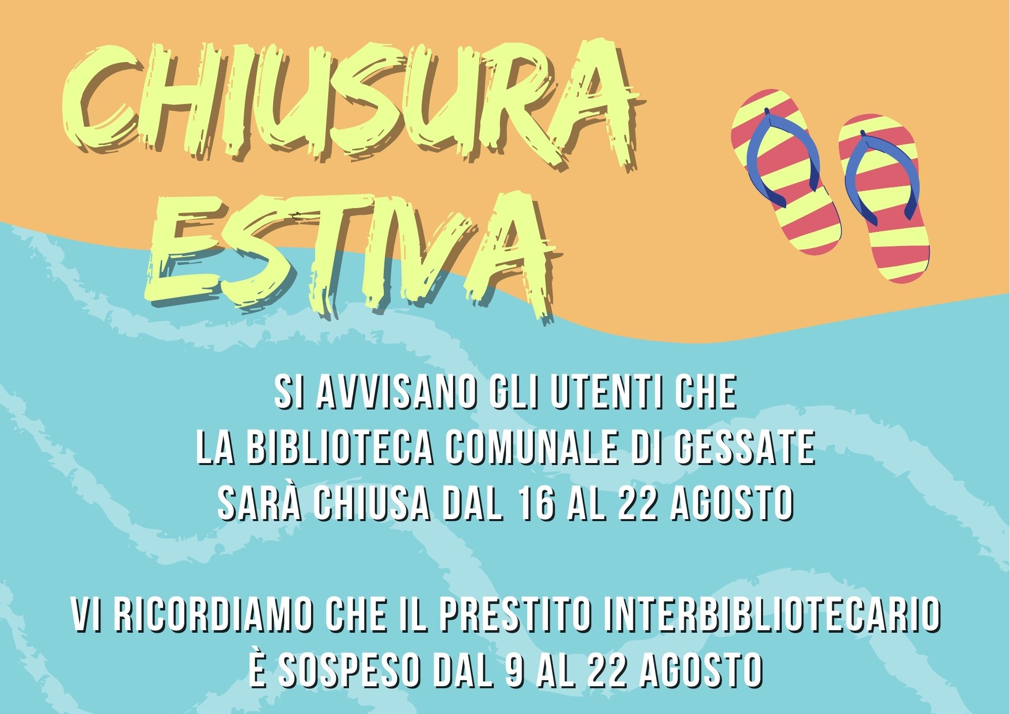 Chiusura estiva della Biblioteca agosto 2021
