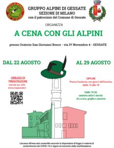 A cena con gli alpini