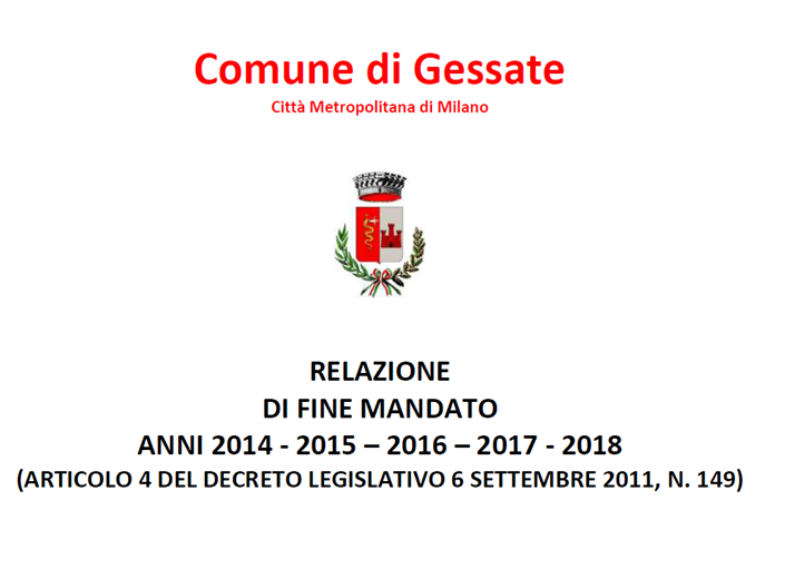 Relazione di Fine Mandato 2014-2018